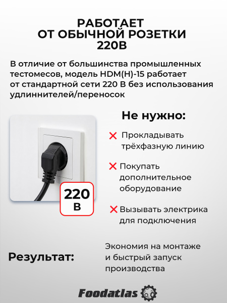 Машина тестомесильная HDM(H)-15 Foodatlas (220V)